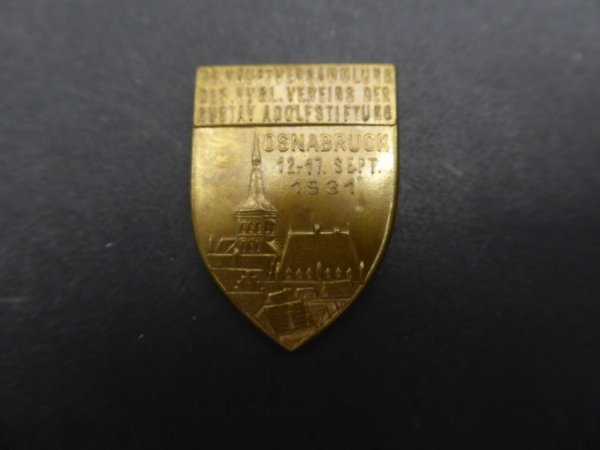 Badge - 76th Annual General Meeting of the Evangelical Association of the Gustav Adolf Foundation - Osnabrück 1931