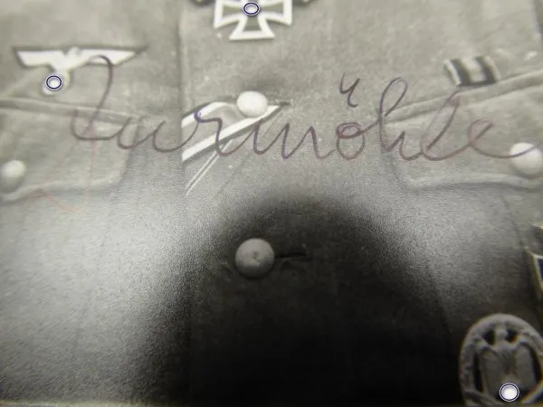 Knight's Cross recipient Oberleutnant Walter Zurmöhle - repro photo after 45 with original signature