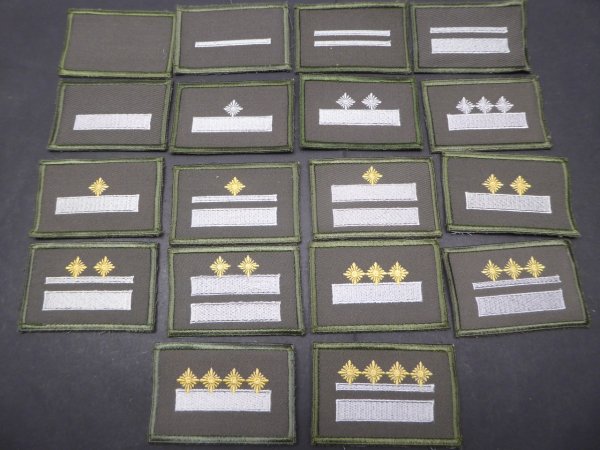 NVA 18x ranks for the uniform wearing test tested from 1985