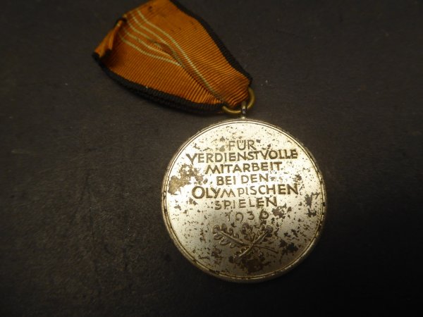 German Olympic commemorative medal 1936 with ribbon