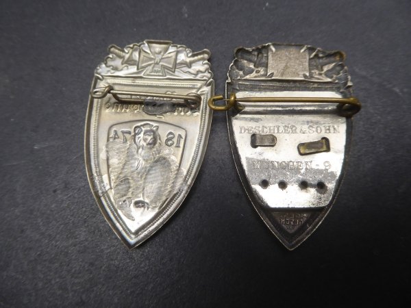Two badges - Bavarian. Warrior League 1874