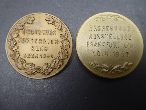 5x Medaillen / Plakette Rassehunde-Ausstellung