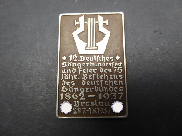 Badge - 12th German Singers' Association Festival Breslau 1937