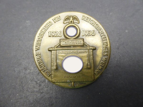 Badge - 10 years return of the Nazi Party Rally Weimar 1936