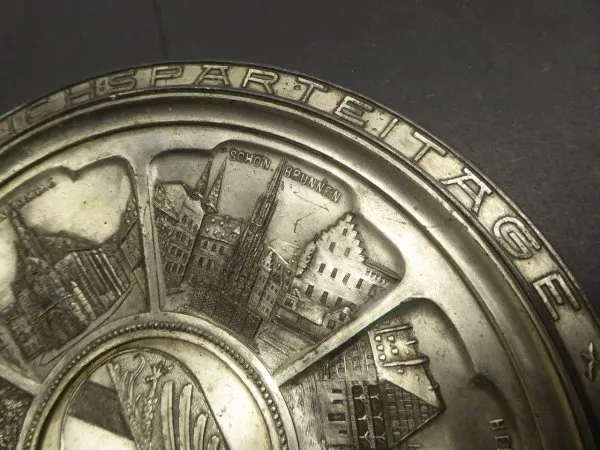 Pewter Plate Nuremberg "The City of the Nazi Party Rallies"