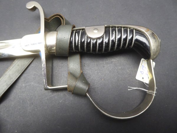 Army - hilt with fist strap for a unit saber with remaining blade from the manufacturer Ernst Pack & Söhne MBH Waffenfabrik Solingen