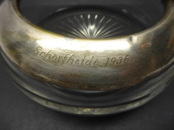 Large ashtray with engraving "Schorfheide 1936" - D= 185 mm
