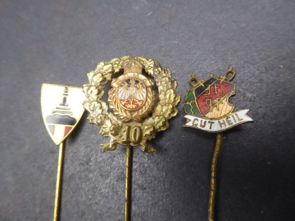 Three badges - Association of German Military Candidates (BDMA) + Kyffhäuser + Gut Heil