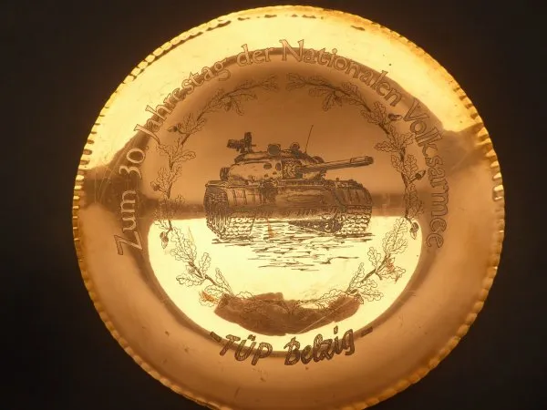 Wall plate handmade with tank "For the 30th anniversary of the NVA" -TÜP Belzig- 30 cm