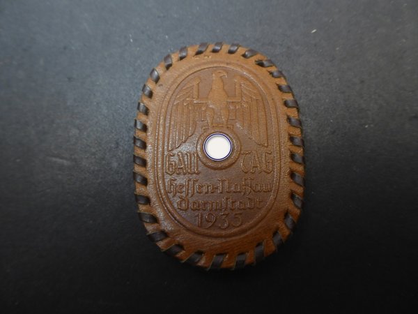 Leather badge - Gautag Hesse-Nassau Darmstadt 1935