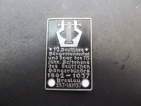 Badge - 12th German Singers' Festival Breslau 1937