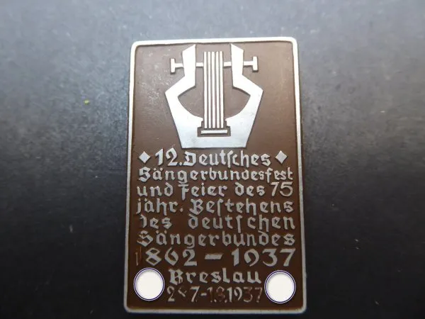 Badge - 12th German Singers' Festival Breslau 1937