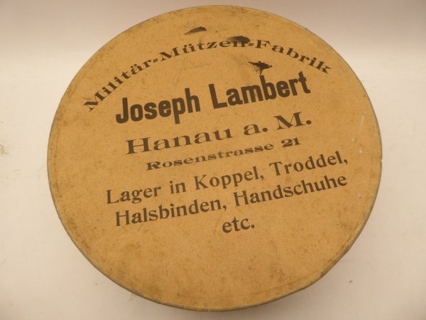 Julius Heun - plate cap with manufacturer's box + epaulettes + military passport - Cavalry Thuringian Uhlan Regiment No. 6 Hanau