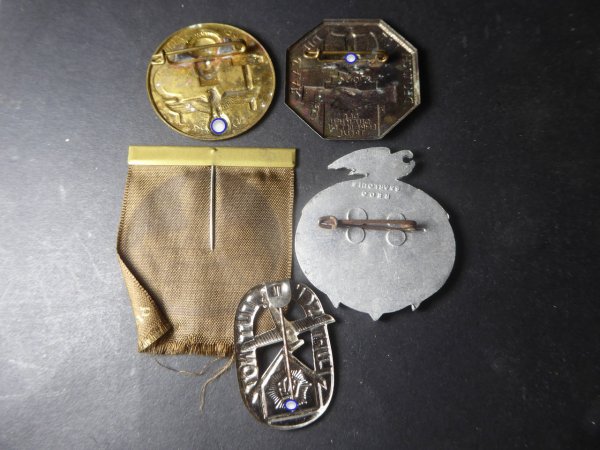 5x badges - Labor Day 1934 + German the Saar 1934 + RLB + WHW + Seafaring is Not