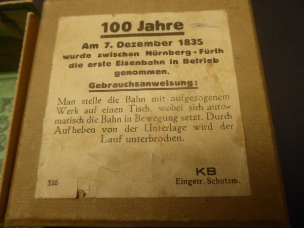 Seltene Karl Bub Ludwigsbahn von 1935 - Eisenbahn - mit original Schlüssel im Karton