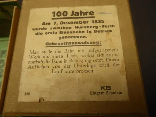 Seltene Karl Bub Ludwigsbahn von 1935 - Eisenbahn - mit original Schlüssel im Karton