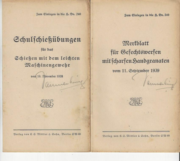 Ww2 Germann H.Dv.240 Schießvorschrift für Gewehr -Karabiner.... Orig.1937, Heeresdienstvorschrift
