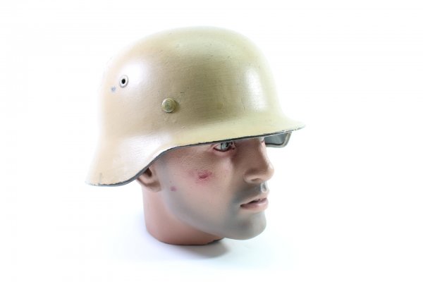 Ww2 Wehrmacht DAK  Afrika Stahlhelm M40 mit 1 Emblem Afrikakorps - Tarnlackierung