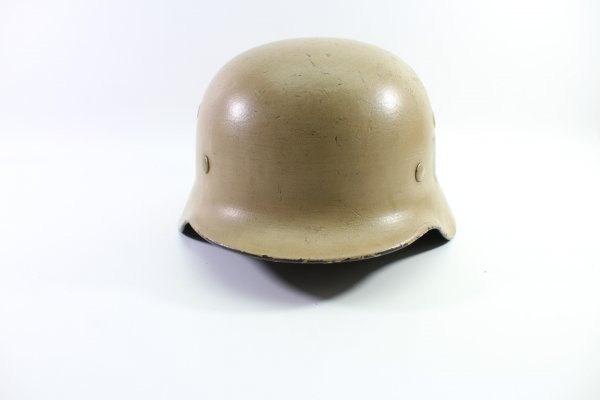 Ww2 Wehrmacht DAK  Afrika Stahlhelm M40 mit 1 Emblem Afrikakorps - Tarnlackierung