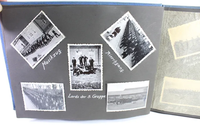 Photo albums belonging to a naval soldier on a submarine, torpedo boat Jaguar, and submarine escort vessel Saar