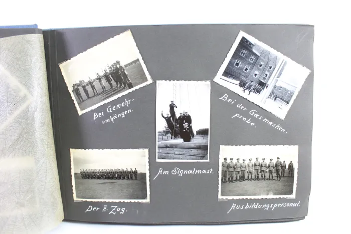 Photo albums belonging to a naval soldier on a submarine, torpedo boat Jaguar, and submarine escort vessel Saar