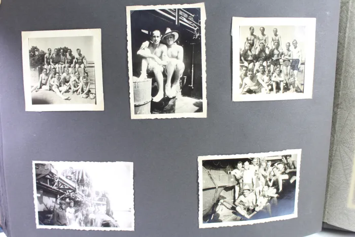 Photo albums belonging to a naval soldier on a submarine, torpedo boat Jaguar, and submarine escort vessel Saar