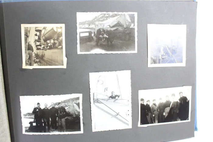 Photo albums belonging to a naval soldier on a submarine, torpedo boat Jaguar, and submarine escort vessel Saar
