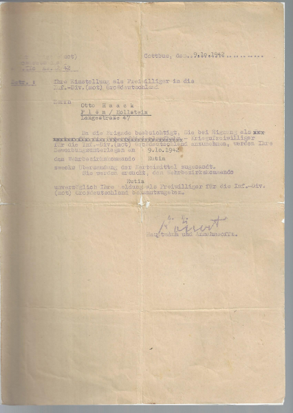 Bundle of documents from Großdeutschland, application for the award of a tank battle badge in silver, etc.