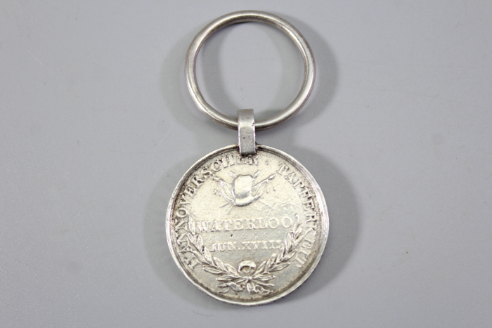 Originale Waterloo - Medaille Soldat Christoph Schwarmann Landw. Bataillon Verden
