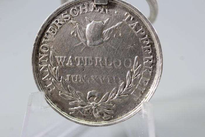 Originale Waterloo - Medaille Soldat Christoph Schwarmann Landw. Bataillon Verden