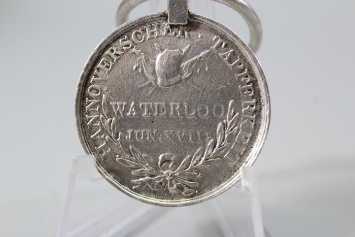Originale Waterloo - Medaille Soldat Christoph Schwarmann Landw. Bataillon Verden