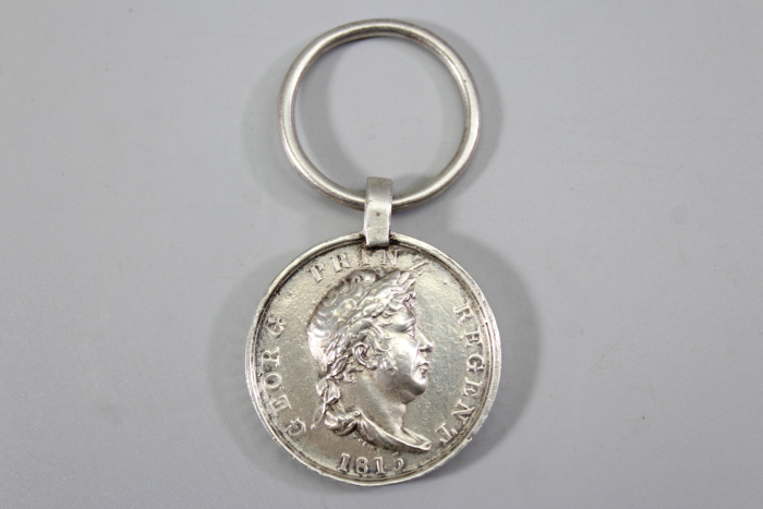 Originale Waterloo - Medaille Soldat Christoph Schwarmann Landw. Bataillon Verden