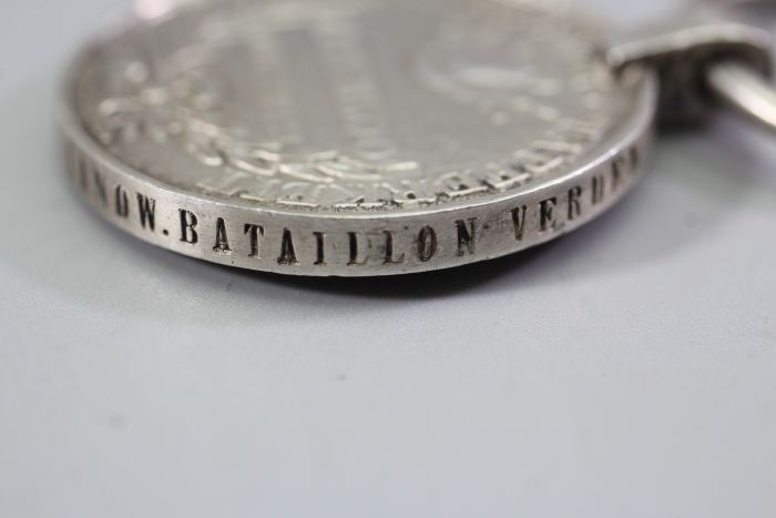 Originale Waterloo - Medaille Soldat Christoph Schwarmann Landw. Bataillon Verden