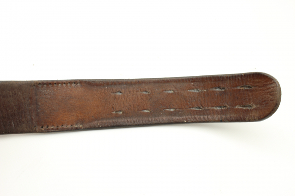Ww2 Wehrmacht leather belt 1938 with a rare ALU clasp, 1st Flak3 38 + manufacturer