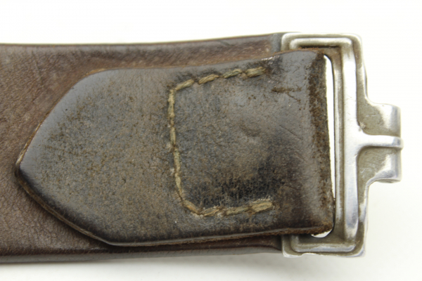 Ww2 Wehrmacht leather belt with a rare ALU clasp made by L + F