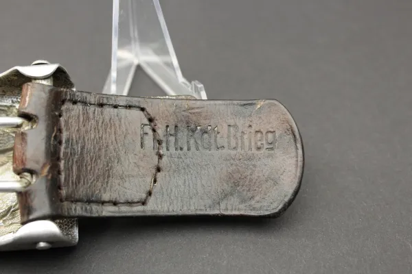 Ww2 Luftwaffen Koppelschloss 1. Form Aluminium  Durchgeprägt mit Lederlasche Fliegerhorst Brieg