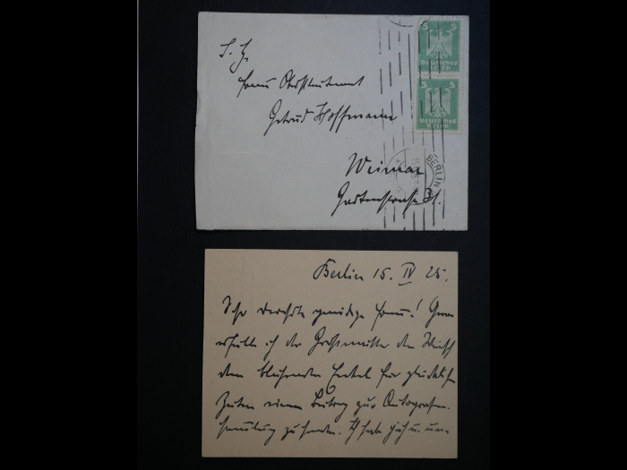 Autograph - Otto Geßler (1875-1955), Brief mit Umschlag von 1925 als Reichswehrminister an Oberleutnant Hoffmann
