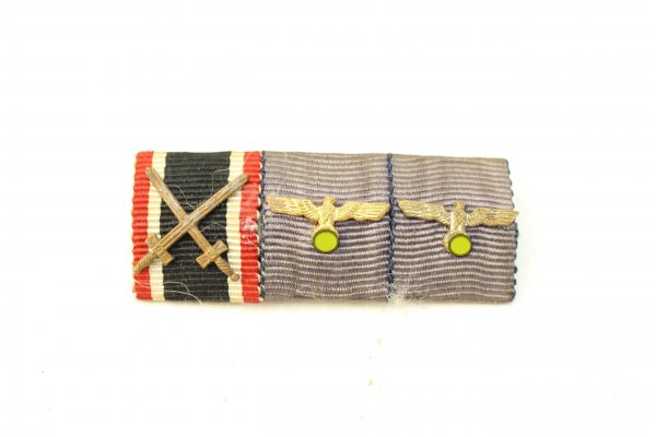 3 er Feldspange, Bandspange Kriegsverdienstkreuz und 2 x Dienstauszeichnung der Wehrmacht