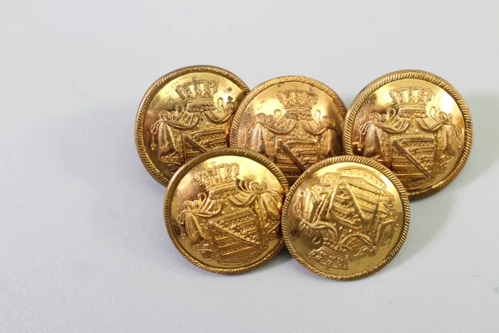 Original Metall Uniform Knopf Uniformknopf  Hofbeamten der Sächsischen Herzogtümer, Preis pro Knopf