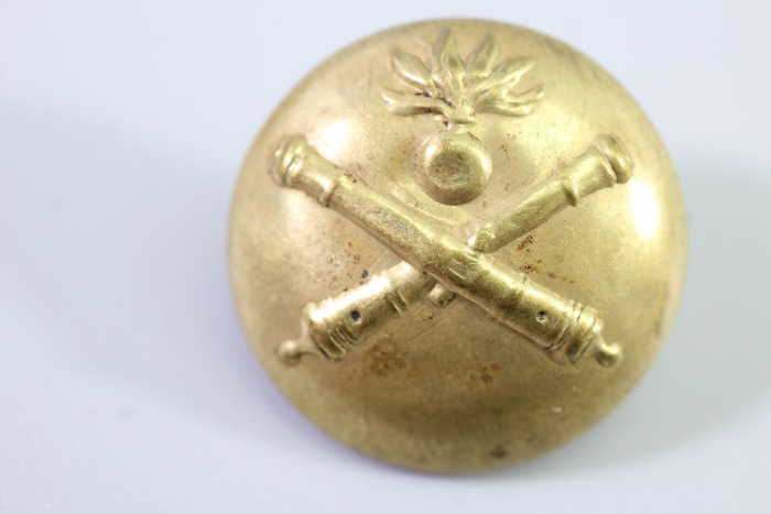 2x Original Metall Uniform Knopf, Uniformknopf für Artillerie