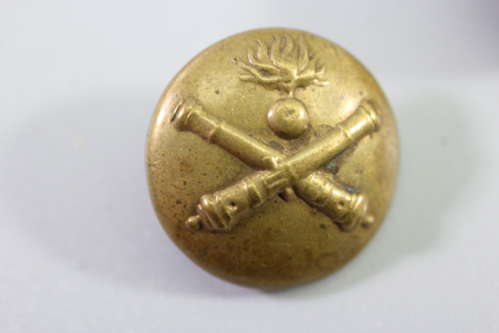 2x Original Metall Uniform Knopf, Uniformknopf für Artillerie