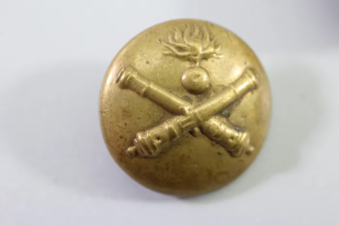 2x Original Metall Uniform Knopf, Uniformknopf für Artillerie
