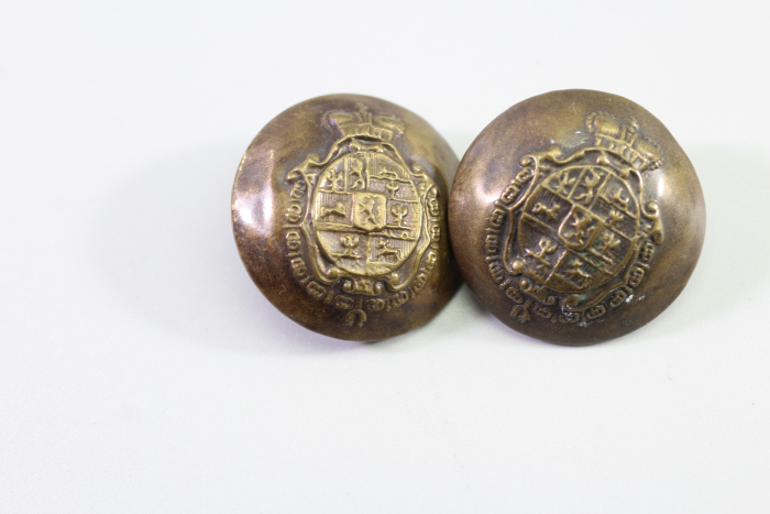 Original Metall Uniform Knopf, Uniformknopf/ Livreekopf mit Wappen