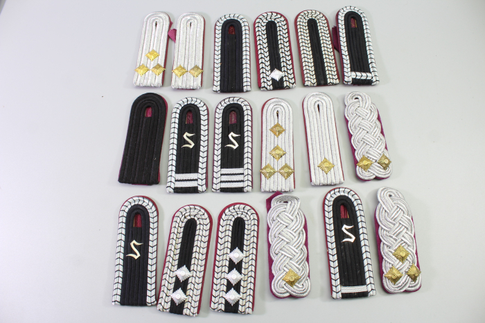 East German National People's Army (NVA) collection of shoulder boards, almost mint condition