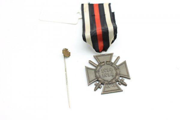 Order and needle German Cross of Honor for frontline fighters 1914/1918 Medal manufacturer 32 RV Pforzheim