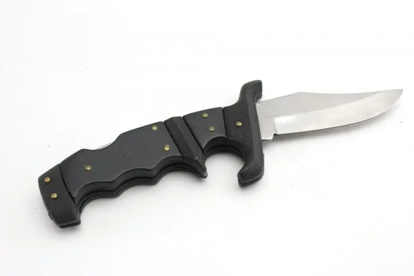 Tiger knife, black, foldable, around 1990