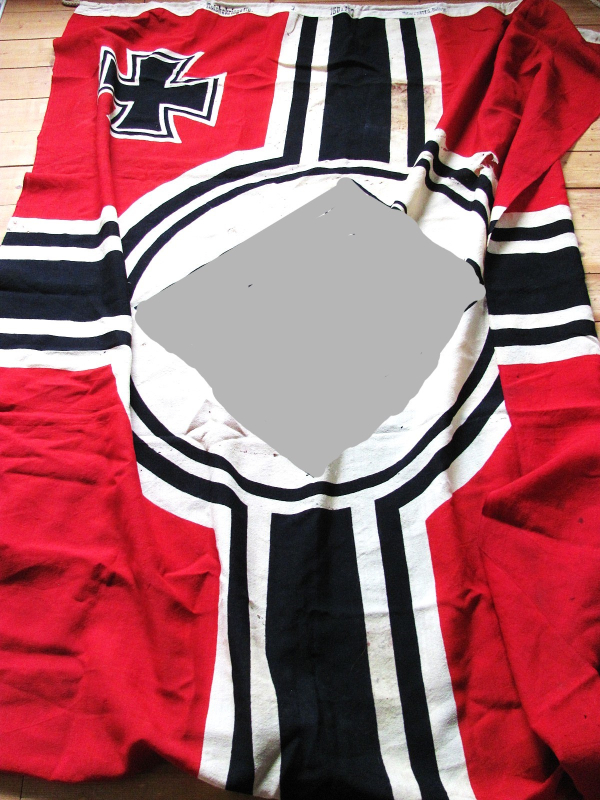 Large Imperial War Flag of the German Navy, 150 cm x 250 cm, with manufacturer's mark