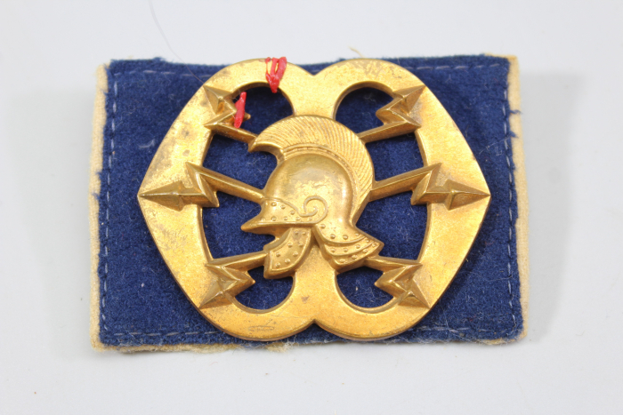 This beret badge is from the Dutch Signals Regiment (Regiment Verbindingstroepen).