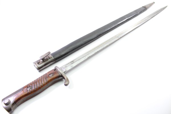 1.Weltkrieg Sachsen, Seitengewehr Modell 1898 mit Truppenstempel, Abnahmestempel