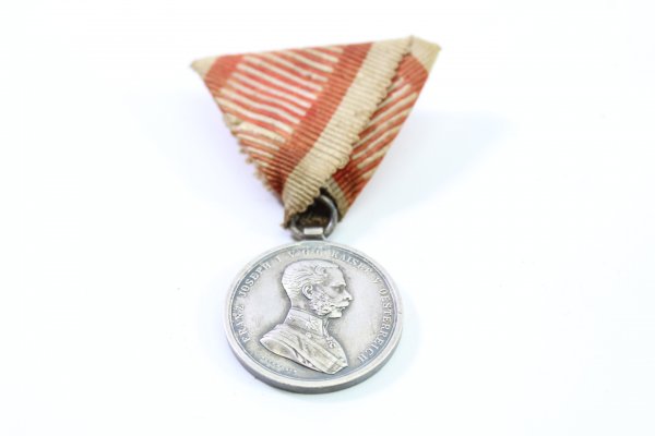 Austria Small Silver Bravery Medal on a Fighter Ribbon.